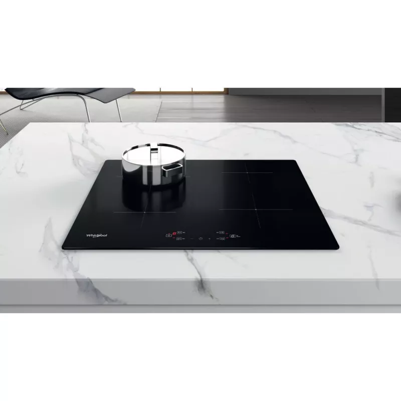 Whirlpool WS Q2160 NE juoda įmontuojama 59 cm zoninė indukcinė kaitlentė 4 zonos