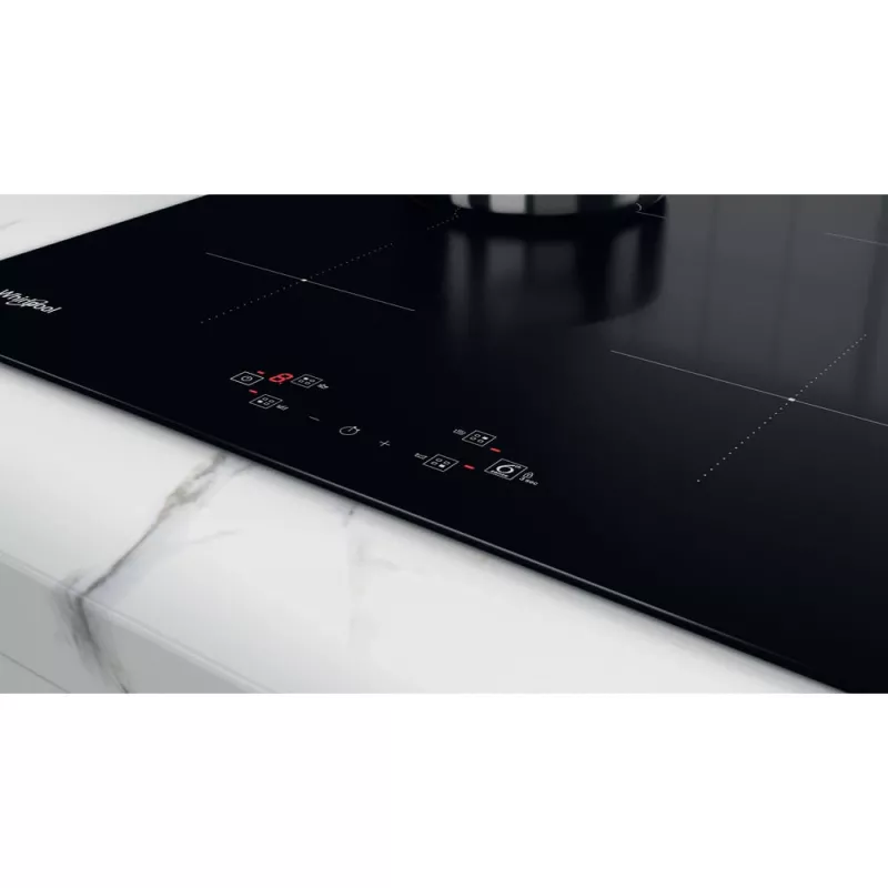 Whirlpool WS Q2160 NE juoda įmontuojama 59 cm zoninė indukcinė kaitlentė 4 zonos