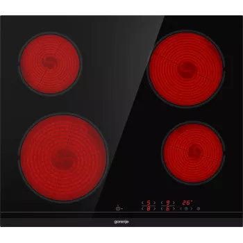 Gorenje ECT641BCSC kaitlentė juoda įmontuojama 60 cm keraminė 4 zonos