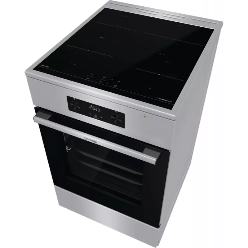 Gorenje 740742 laisvai pastatoma viryklė, juoda, nerūdijantis plienas