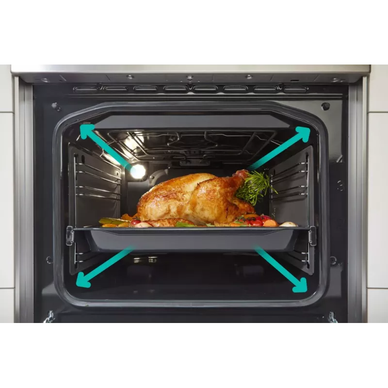 Gorenje 740742 laisvai pastatoma viryklė, juoda, nerūdijantis plienas