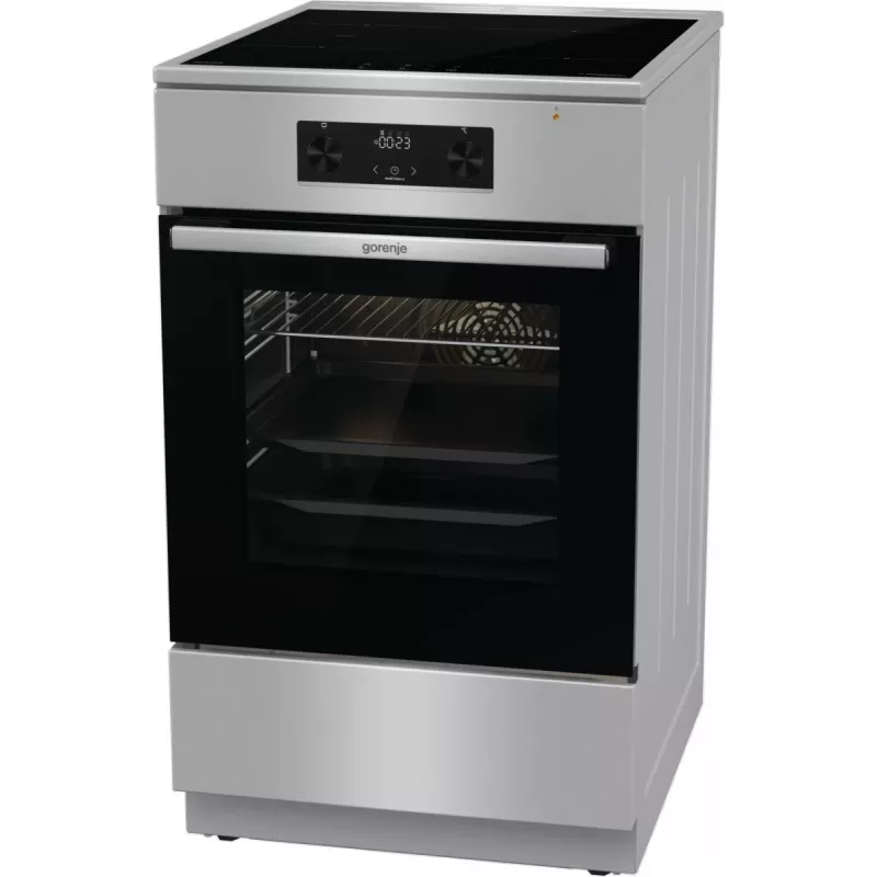 Gorenje 740742 laisvai pastatoma viryklė, juoda, nerūdijantis plienas