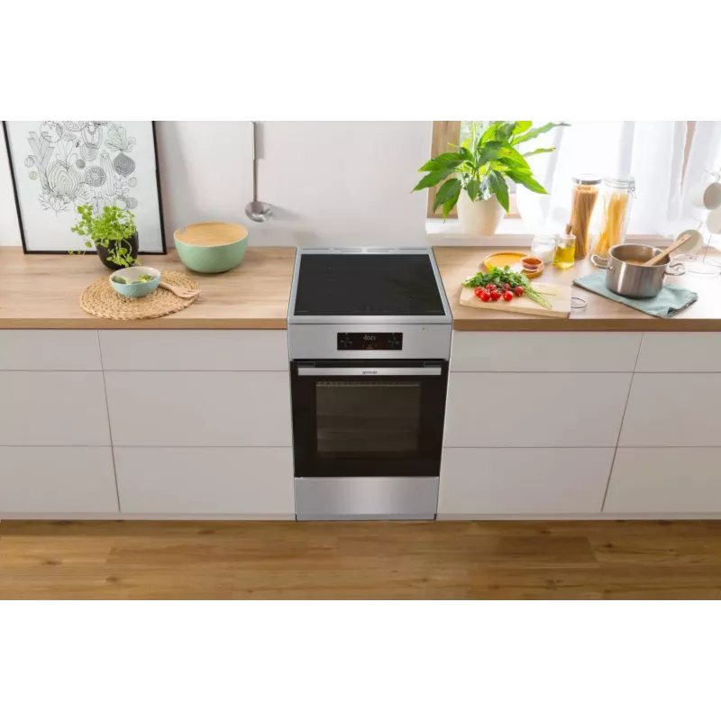 Gorenje 740742 laisvai pastatoma viryklė, juoda, nerūdijantis plienas