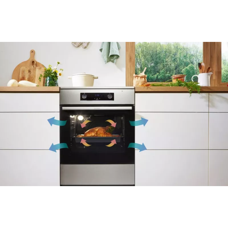 Gorenje 740742 laisvai pastatoma viryklė, juoda, nerūdijantis plienas