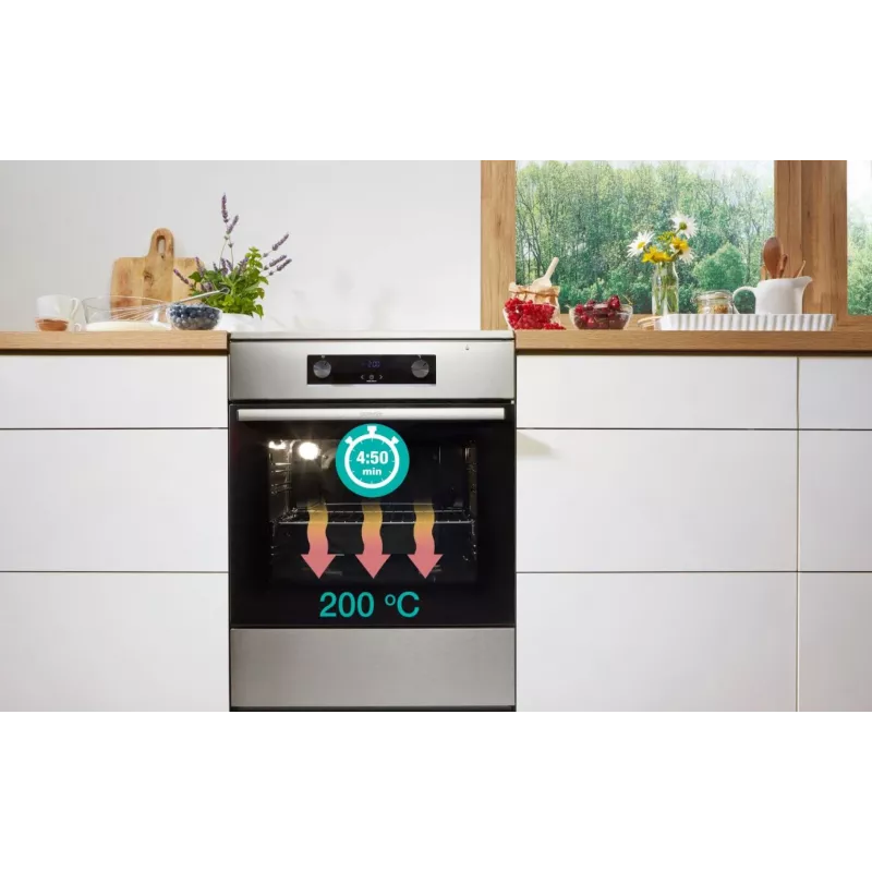 Gorenje 740742 laisvai pastatoma viryklė, juoda, nerūdijantis plienas
