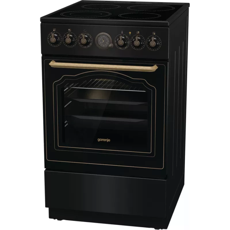 Gorenje GECS5B70CLB Laisvai pastatoma elektrinė viryklė su keramine kaitlente, juoda