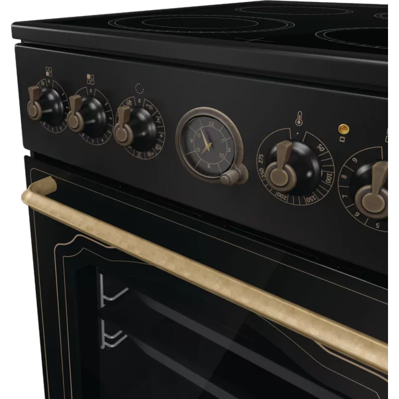 Gorenje GECS5B70CLB Laisvai pastatoma elektrinė viryklė su keramine kaitlente, juoda