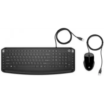 HP Pavilion klaviatūra ir pelė 200, laidinė, USB, chiclet, QWERTY, juoda, su pele
