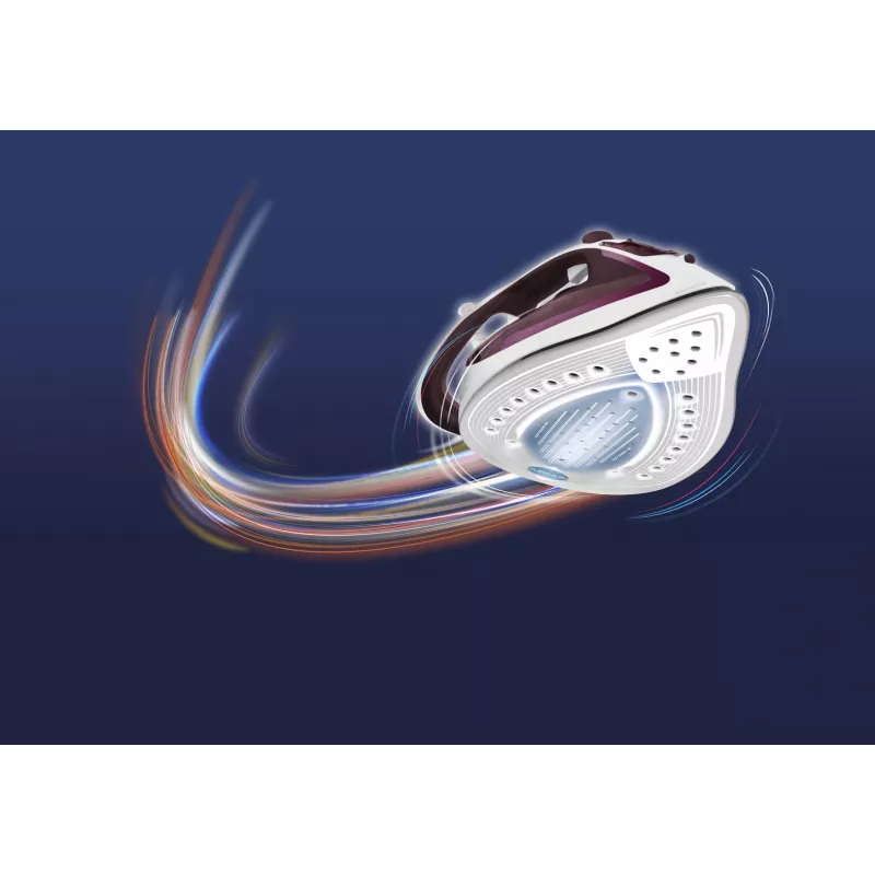 Tefal EasyGliss Plus FV5714 lygintuvas sausam ir garų lyginimui, Durilium padas, 2400 W, bordo, baltas