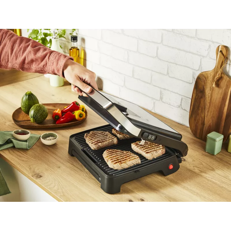 Kontaktinė grilio keptuvė Tefal Inicio Adjust GC272D10 su nelimpančiomis plokštėmis ir reguliuojama temperatūra