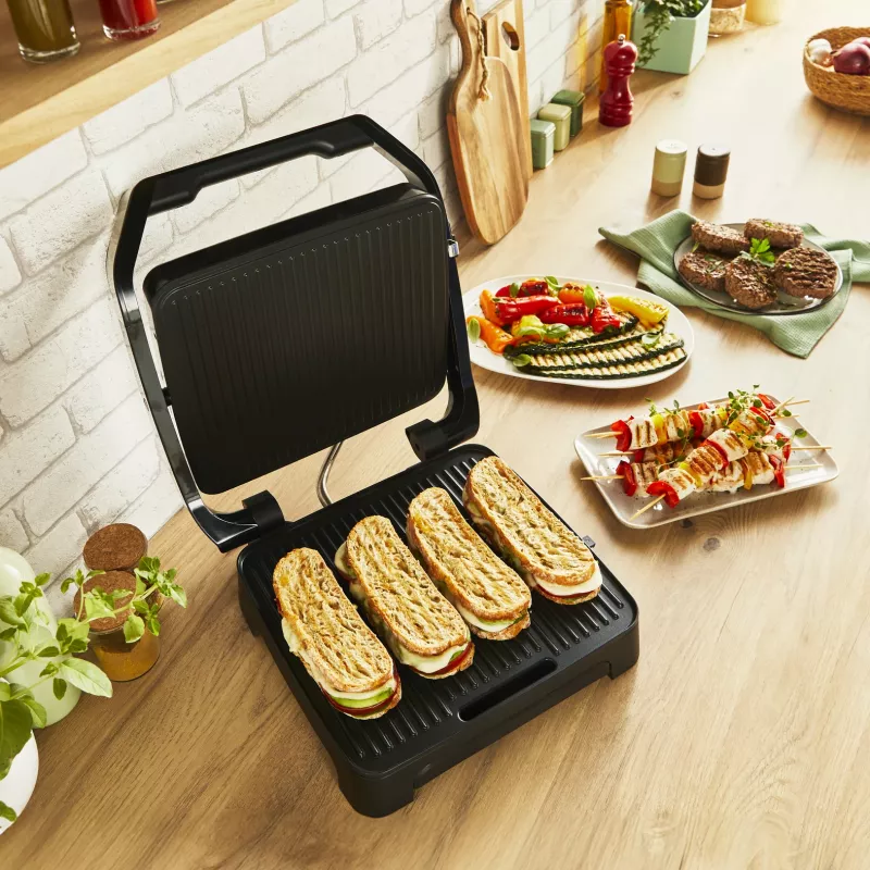 Kontaktinė grilio keptuvė Tefal Inicio Adjust GC272D10 su nelimpančiomis plokštėmis ir reguliuojama temperatūra