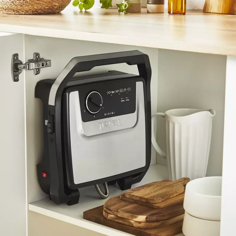 Kontaktinė grilio keptuvė Tefal Inicio Adjust GC272D10 su nelimpančiomis plokštėmis ir reguliuojama temperatūra