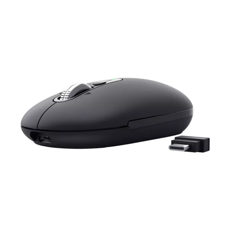 Pelė TRUST Seron Slim Multi – ambidekstrinė biuro pelė, optinė 3200 DPI, RF belaidė + Bluetooth, 7 mygtukų, juoda