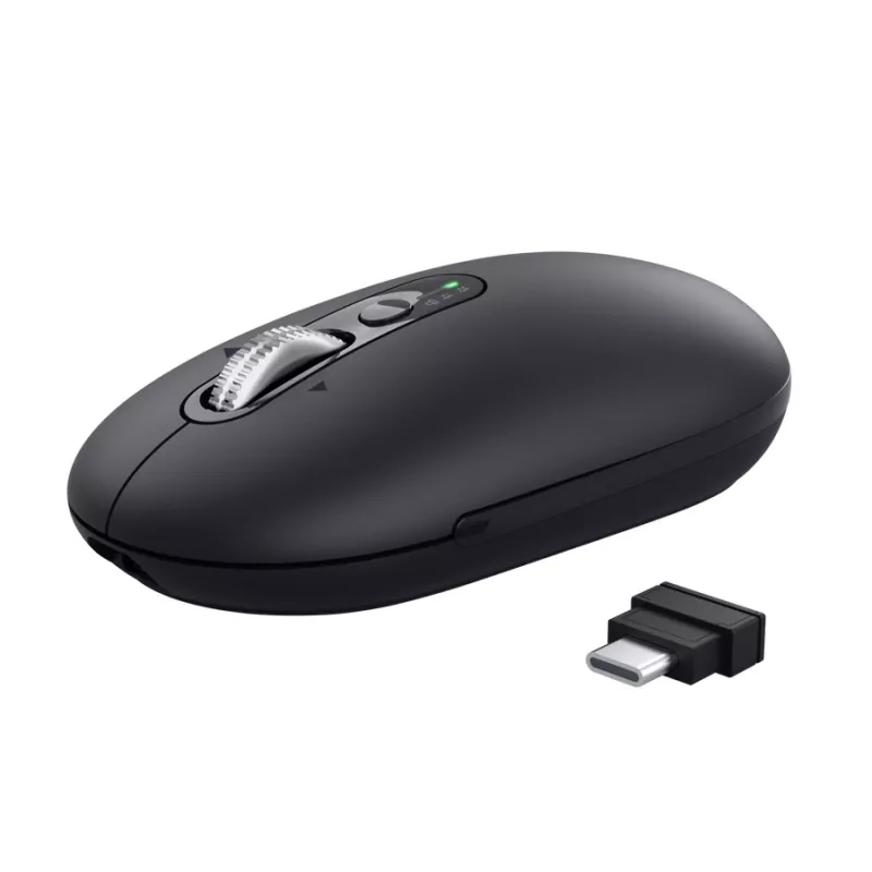 Pelė TRUST Seron Slim Multi – ambidekstrinė biuro pelė, optinė 3200 DPI, RF belaidė + Bluetooth, 7 mygtukų, juoda