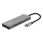 USB Type-C daugiafunkcis adapteris TRUST 26062 — HDMI + USB 3.2 Gen 1 Type-A & Type-C, pilkas, 5 prievadai