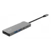 USB Type-C daugiafunkcis adapteris TRUST 26062 — HDMI + USB 3.2 Gen 1 Type-A & Type-C, pilkas, 5 prievadai