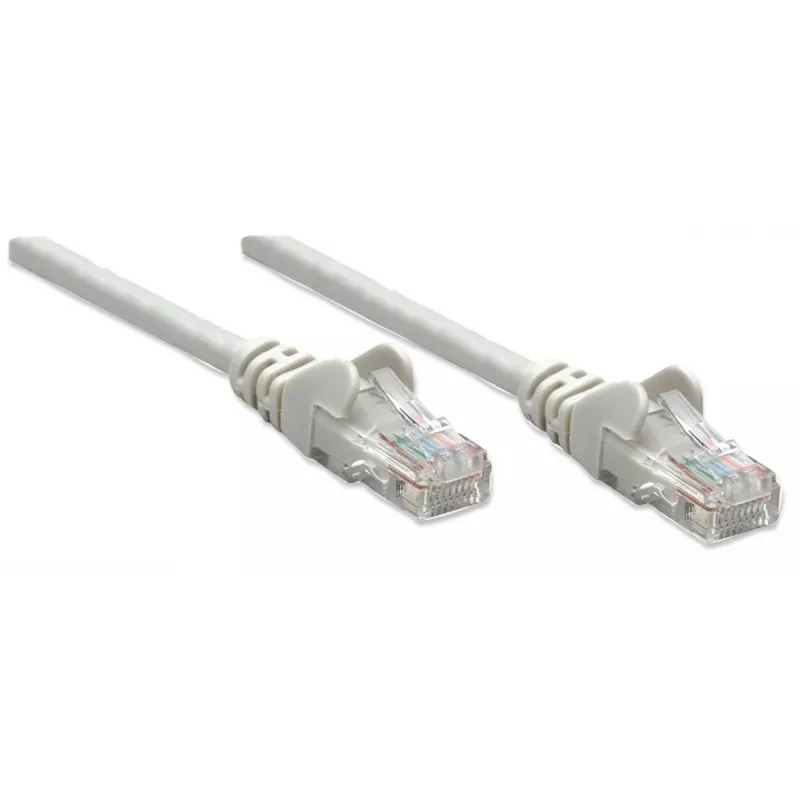 Intellinet tinklo jungiamasis laidas, Cat5e, 20 m, pilka, CCA, U/UTP, PVC, RJ45, paauksuoti kontaktai, su apsauga nuo užkliuvimo, su gaubtuku, visam gyvenimui garantija