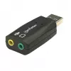 Manhattan USB-A garso adapteris, USB-A į 3,5 mm mikrofono ir garso išvesties prievadus, 480 Mbps (USB 2.0), palaiko 3D ir virtualų 5.1 erdvinį garsą, Hi-Speed USB, juodas, trejų metų garantija