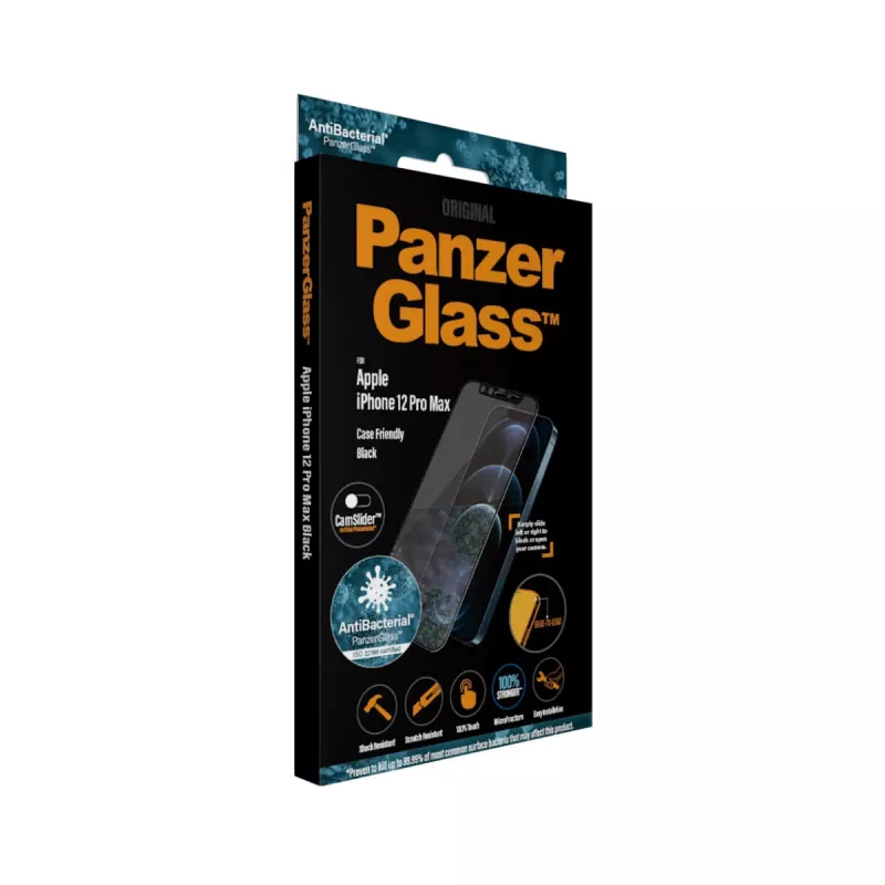 PanzerGlass® CamSlider® Screen Protector iPhone 12 Pro Max | Kraštas iki krašto