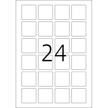 QR kodų lipdukai HERMA 9642 A4 40x40 mm kvadratiniai balti popieriniai