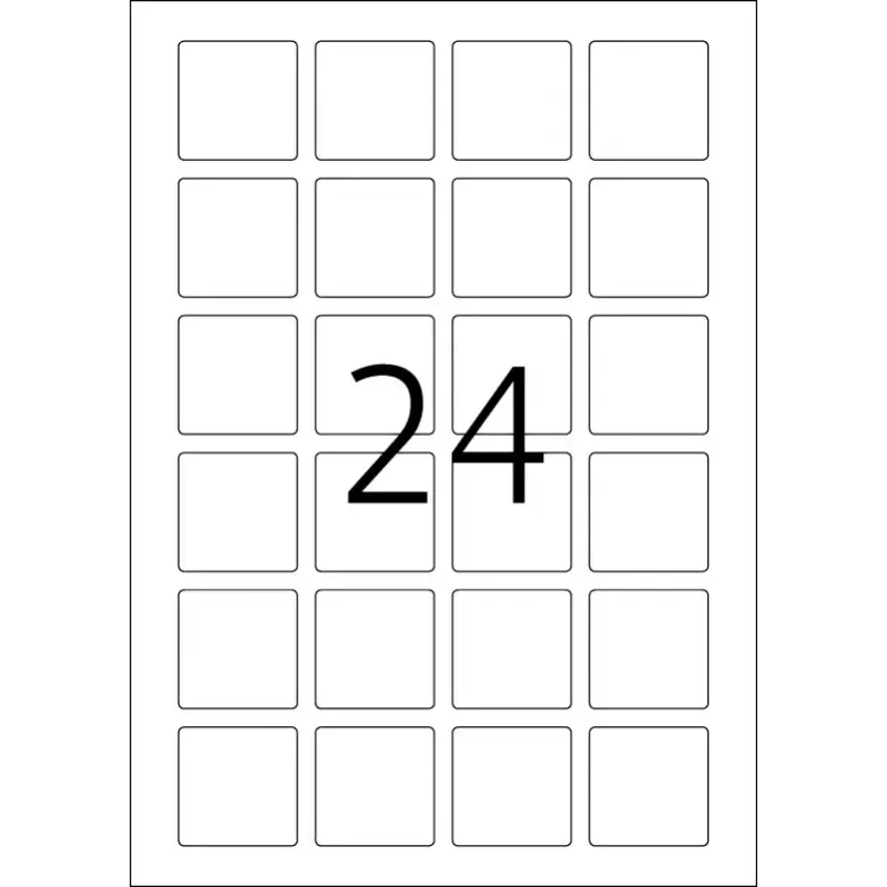 QR kodų lipdukai HERMA 9642 A4 40x40 mm kvadratiniai balti popieriniai