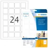 QR kodų lipdukai HERMA 9642 A4 40x40 mm kvadratiniai balti popieriniai