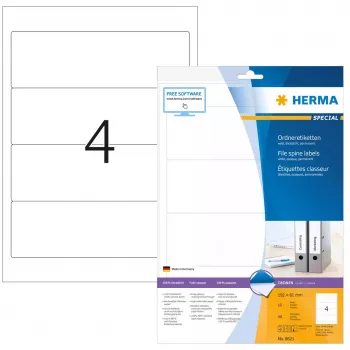 HERMA 8621 etiketės segtuvų nugarėlėms A4 192x61 mm 40 vnt.