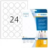 Lipnių etikečių lapai HERMA 8023 A4 Ø 40 mm permatomi blizgūs