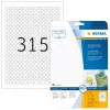 Lipnios etiketės HERMA Removable A4 Ø 10 mm apvalios baltos