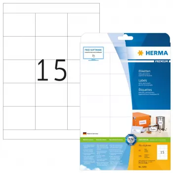 Lipnių etikečių lapai HERMA Labels Premium A4 70x50,8 mm