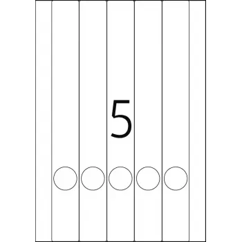 HERMA A4 failų etiketės 34x297 mm balta matinė nepermatoma 125 vnt.