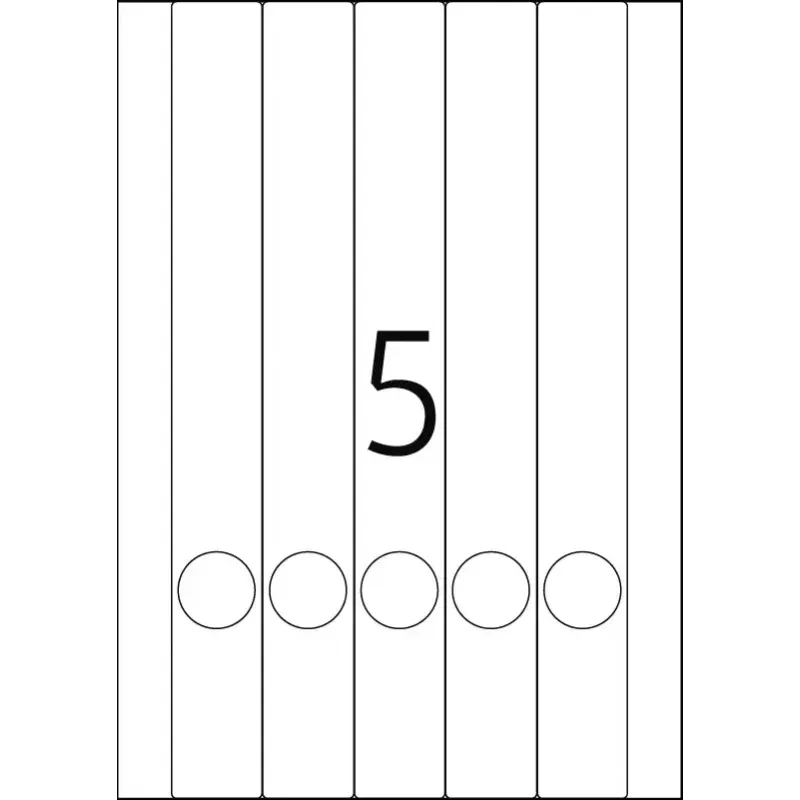 HERMA A4 failų etiketės 34x297 mm balta matinė nepermatoma 125 vnt.