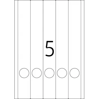 HERMA 5130 A4 failų etiketės 38x297 mm balto matinio nepermatomo popieriaus 125 vnt.
