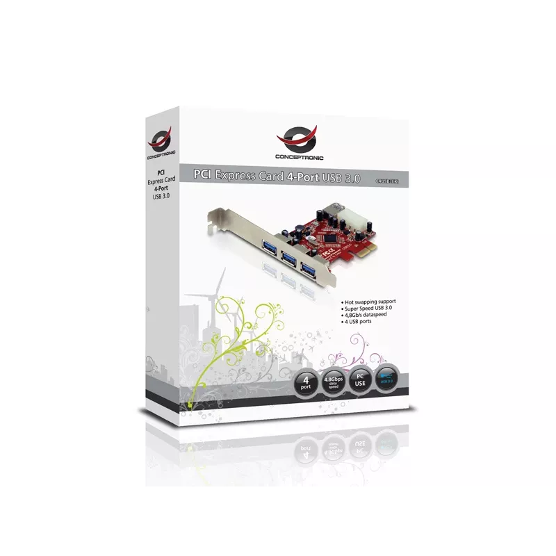PCI Express kortelė Conceptronic C4USB3EXI 4 prievadų USB 3.0