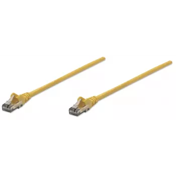 Intellinet tinklo jungiamasis kabelis, Cat6, 10 m, geltonas, CCA, U/UTP, PVC, RJ45, paauksuoti kontaktai, apsaugotas nuo užkabinimo, su apsauginiu gaubteliu, garantija visam laikui