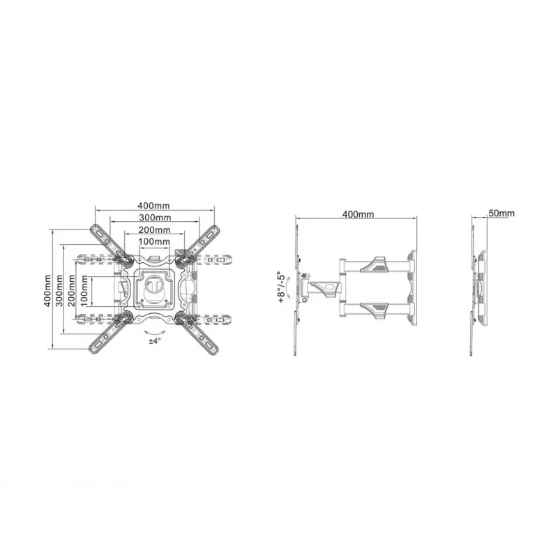 Multibrackets M VESA Flexarm M pilno judesio laikiklis vienam ekranui 20 kg 32-55 col.