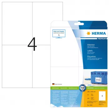 Lipnūs etikečių lapai HERMA Labels Premium A4 105x148 mm