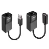 Lindy 60m USB 1.1 Cat.6 Extender Basic, tinklo siųstuvas ir imtuvas, 60 m, 12 Mbit/s, Cat5e, Cat6, juoda, plastikas