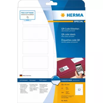 Lipnių etikečių lapai HERMA QR kodų etiketės 9643