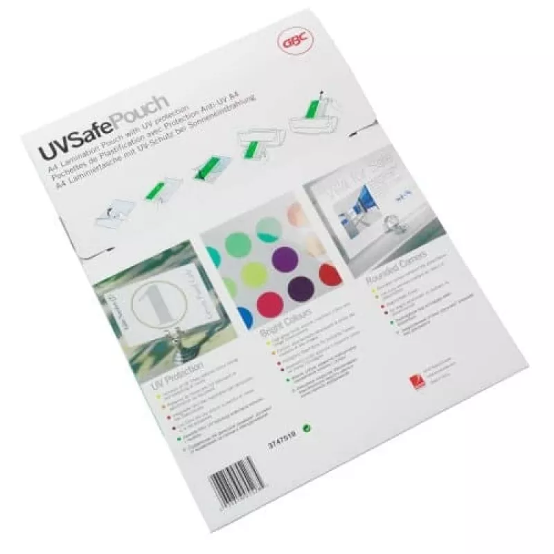 GBC Laminavimo maišelis A4 UV Safe 150 mikronų, blizgus, A4, 100 vnt.