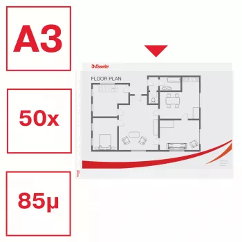 Esselte Quality Pocket A3 Landscape, perdirbtas plastikas 30% prieš vartojimą
