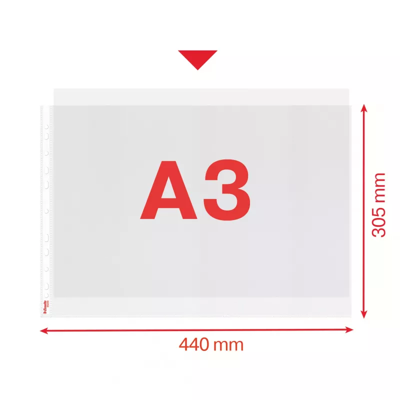 Esselte Quality Pocket A3 Landscape, perdirbtas plastikas 30% prieš vartojimą