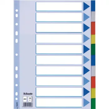 Esselte skirtuvas PP A4 tuščias skirtukų indeksas įvairiaspalvis 225x297mm