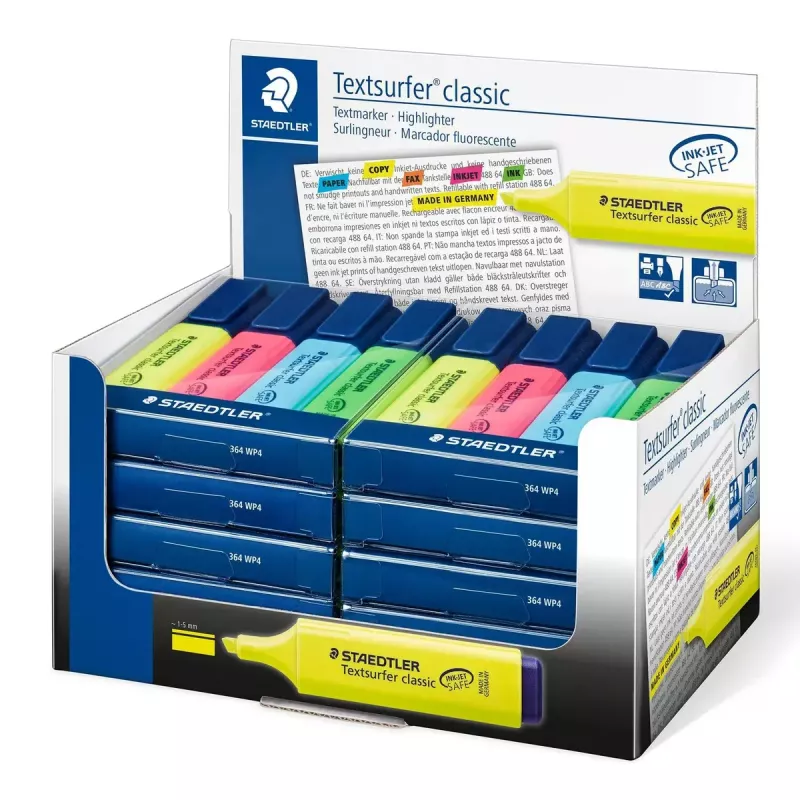 Markeriai Staedtler Textsurfer classic 364 Chisel tip Mėlyna Žalia Rožinė Geltona