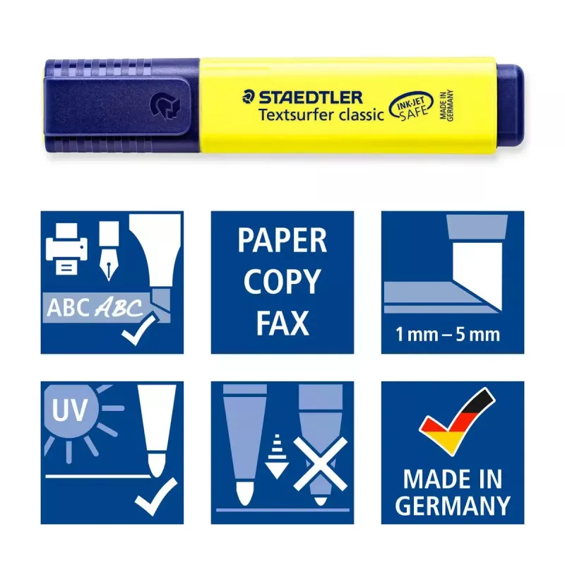 Markeriai Staedtler Textsurfer classic 364 Chisel tip Mėlyna Žalia Rožinė Geltona