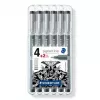 Finelaineris Staedtler 308 SB6P juodas 6 vnt.