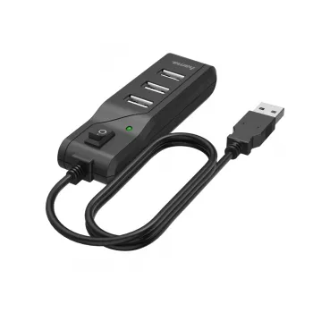 Hama 00200118 USB 2.0 šakotuvas, 3 prievadai, 480 Mbit/s, juodas