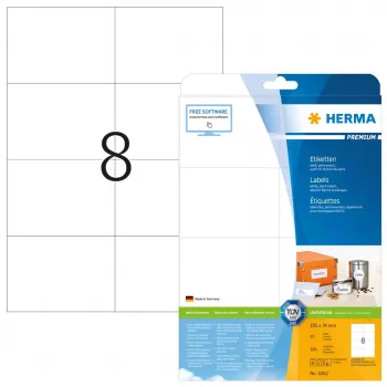 Lipnių etikečių lapai HERMA Labels Premium A4 105x74 mm