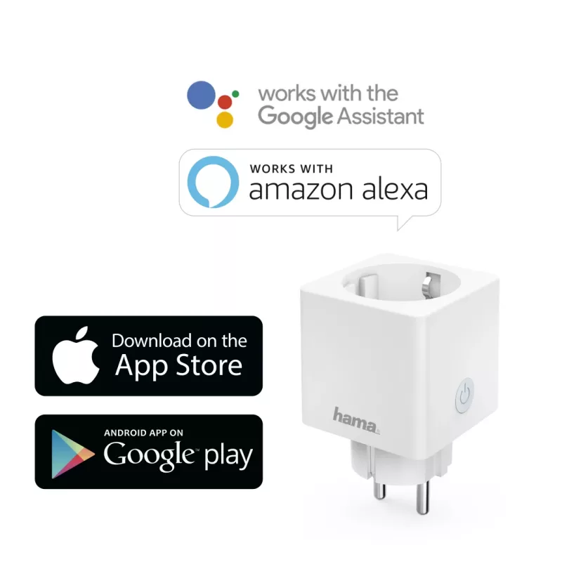 Hama Mini WiFi Smart Plug 00176573, 16 A, 3680 W, balta