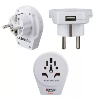 Hama World to Europe USB maitinimo adapteris Universal White